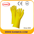 Luvas de trabalho de luva de segurança de mão manual de PVC amareladas (51207)